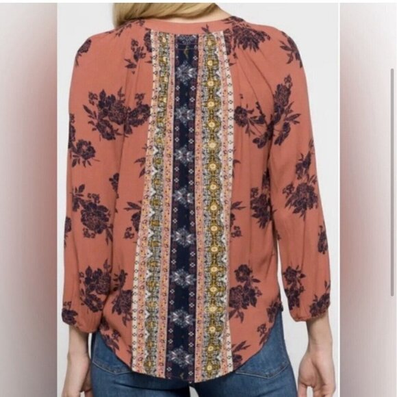 Mason & belle Caseey BOHEMIAN Tassel peasant Top BLOUSE size 1X - Picture 6 of 11